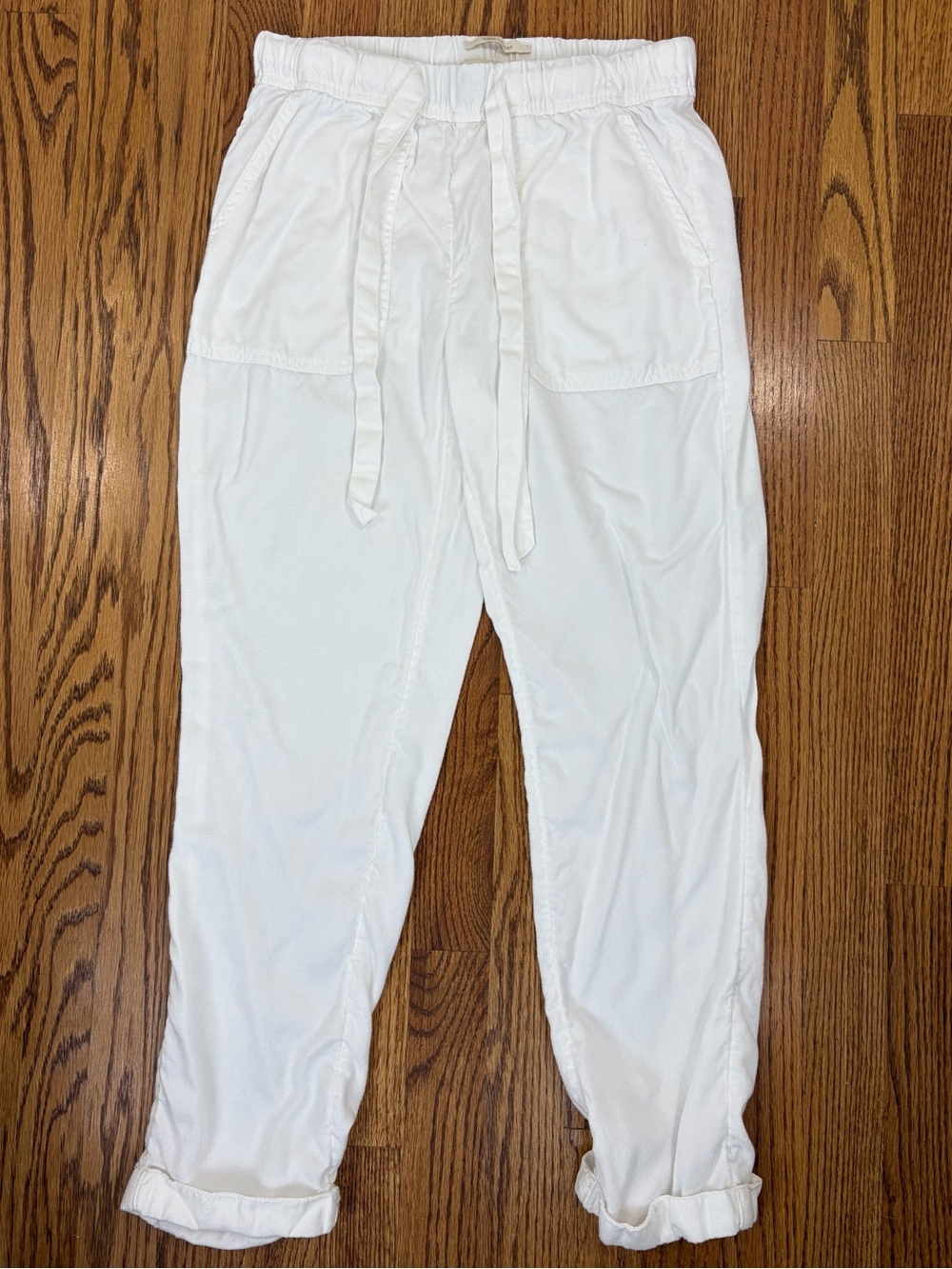 Cynthia Rowley 100% Lyocell White Drawstring Jogger Pants (XS)